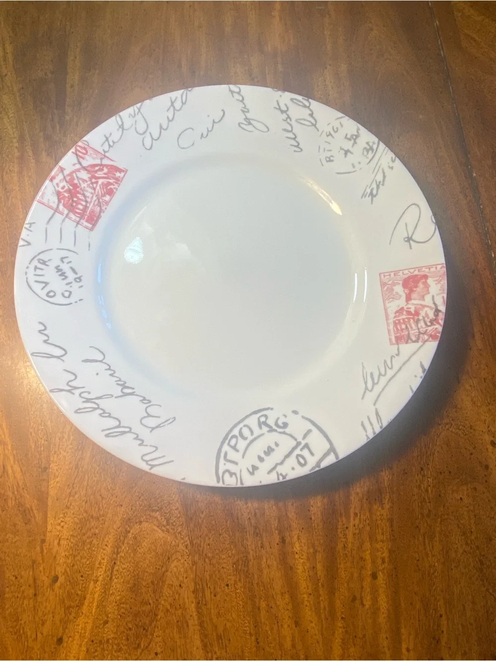 Corelle Sincerely Yours Postage Stamp 10 3/4”Dinner Plates - Set of 4